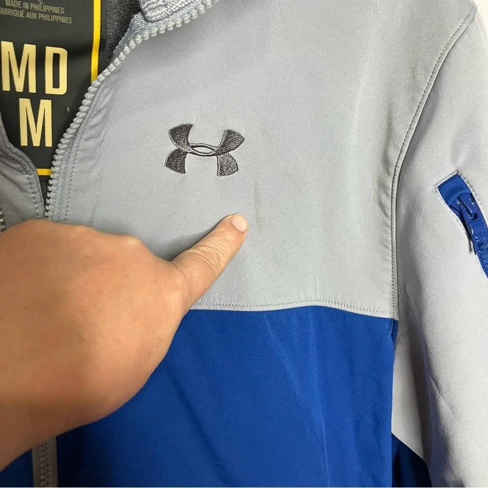 Under Armour Storm full zip jacket gray blue men’s size medium casual athleisure